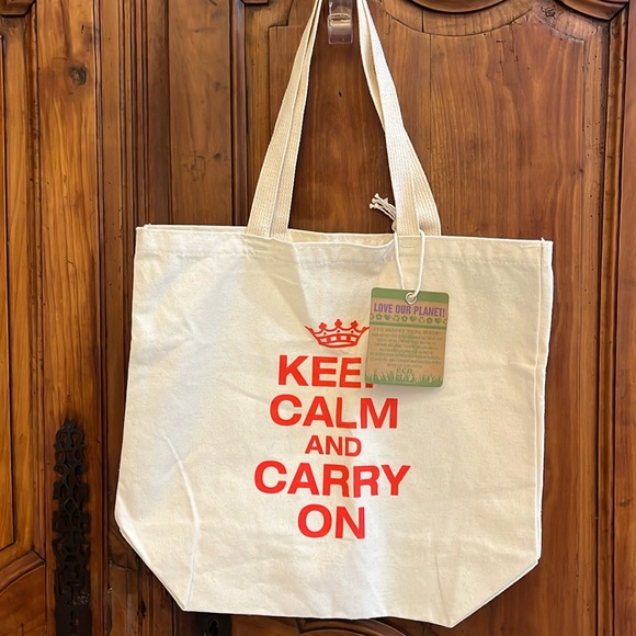 Keep Calm and Carry On canvas tote by ROA - Picture 1 of 10